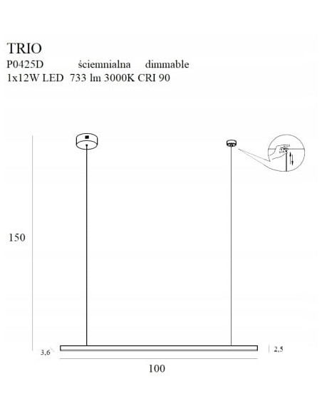 Lampa TRIO Gold - nowoczesna lampa LED w stylu industrialnym do biura i domu, elegancka i funkcjonalna.