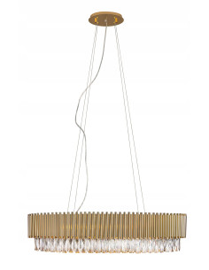 Lampa wisząca TREND MAXLIGHT złota elegancka owalna z kryształami 12-punktowa do jadalni i salonu z kolekcji Passion 2