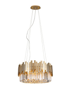 Luksusowy żyrandol Trend 8-punktowy z kryształami w kolorze złotym, idealny do eleganckich wnętrz - Maxlight