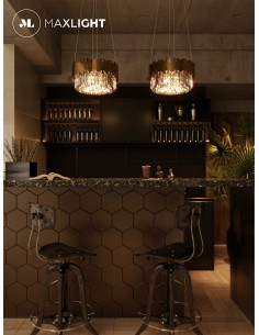 Luksusowy żyrandol Trend 8-punktowy z kryształami w kolorze złotym, idealny do eleganckich wnętrz - Maxlight 2