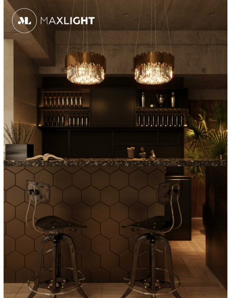 Luksusowy żyrandol Trend 8-punktowy z kryształami w kolorze złotym, idealny do eleganckich wnętrz - Maxlight