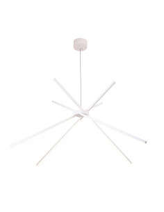 Elegancki żyrandol LED Spider w białym kolorze, 200 cm, nowoczesne oświetlenie do salonu, stylowe akcenty wnętrzarskie.