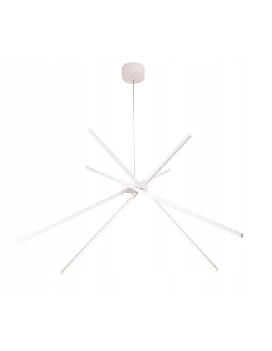 Elegancki żyrandol LED Spider w białym kolorze, 200 cm, nowoczesne oświetlenie do salonu, stylowe akcenty wnętrzarskie.