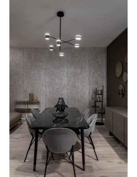 Lampa LED Puma czarna - nowoczesne oświetlenie sufitowe do biura i wnętrz minimalistycznych