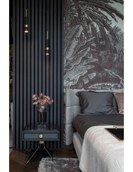 Lampa reflektorowa Puma Maxlight z regulowanym przewodem - czarny złoty styl nowoczesny do wnętrz