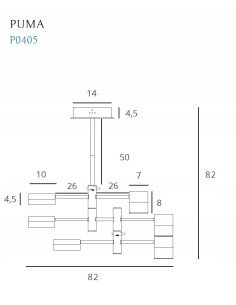 Lampa wisząca Puma z LED: nowoczesny styl, czarne i złote detale, 6-punktowe oświetlenie do eleganckich wnętrz 2