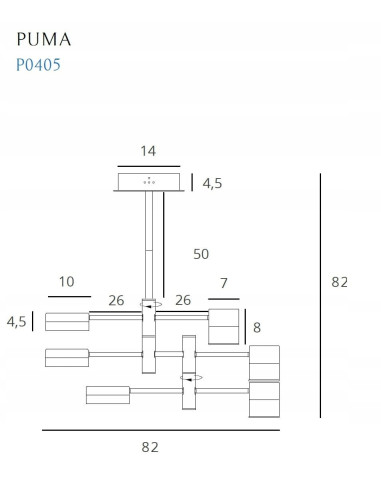 Lampa wisząca Puma z LED: nowoczesny styl, czarne i złote detale, 6-punktowe oświetlenie do eleganckich wnętrz