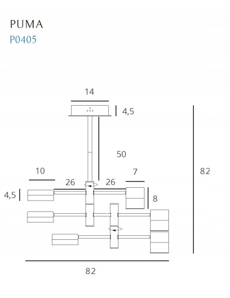 Lampa wisząca Puma z LED: nowoczesny styl, czarne i złote detale, 6-punktowe oświetlenie do eleganckich wnętrz