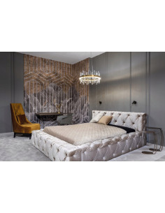 Nowoczesny żyrandol kryształowy Prince LED w złotej obręczy - Luksusowe oświetlenie do sypialni i eleganckich wnętrz 2