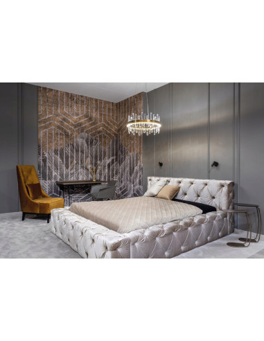 Nowoczesny żyrandol kryształowy Prince LED w złotej obręczy - Luksusowe oświetlenie do sypialni i eleganckich wnętrz