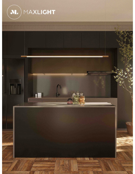 Lampa wisząca LED Belka Organic Horizon 100cm czarna - nowoczesne oświetlenie do jadalni i eleganckich wnętrz