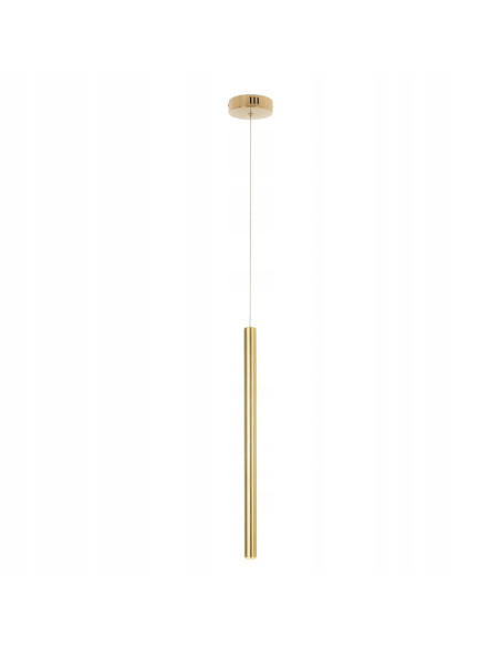 Lampa wisząca Organic Gold Tube 190 cm – nowoczesne oświetlenie LED w minimalistycznym stylu, idealne do jadalni.