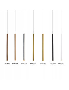 Lampa wisząca Organic Gold Tube 190 cm – nowoczesne oświetlenie LED w minimalistycznym stylu, idealne do jadalni. 2