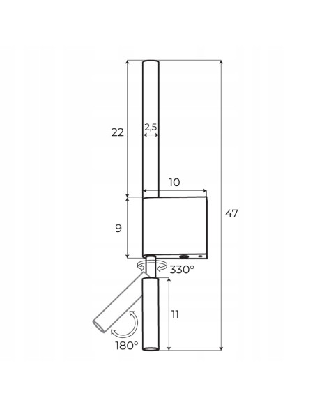 Lampa ścienna Organic w kolorze złotym z regulacją, nowoczesny kinkiet LED do sypialni i biura