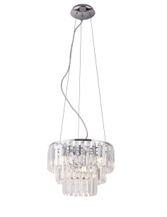 Żyrandol Monaco z kryształami, srebrny, 9 punktów świetlnych, nowoczesny design do eleganckich wnętrz, 150 cm wysokości