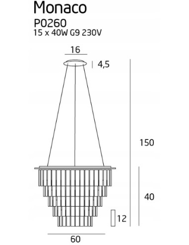 Luksusowy żyrandol kryształowy Monaco – nowoczesne oświetlenie do salonu i eleganckich wnętrz