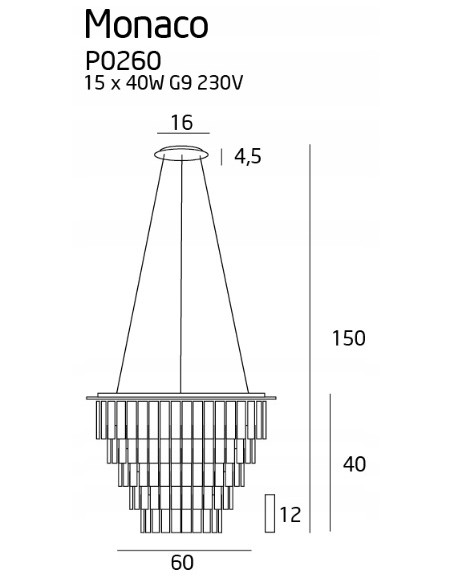 Luksusowy żyrandol kryształowy Monaco – nowoczesne oświetlenie do salonu i eleganckich wnętrz