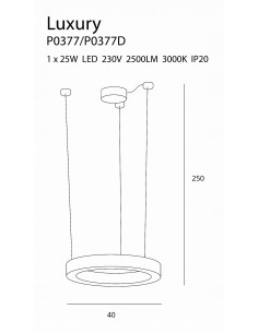 Lampa wisząca RING Maxlight Luxury - elegancki złoty design do nowoczesnych wnętrz biurowych i domowych. 2