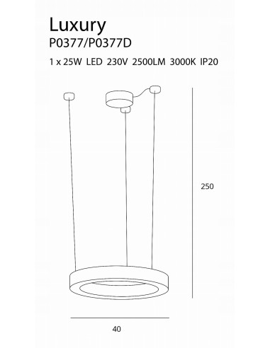 Lampa wisząca RING Maxlight Luxury - elegancki złoty design do nowoczesnych wnętrz biurowych i domowych.