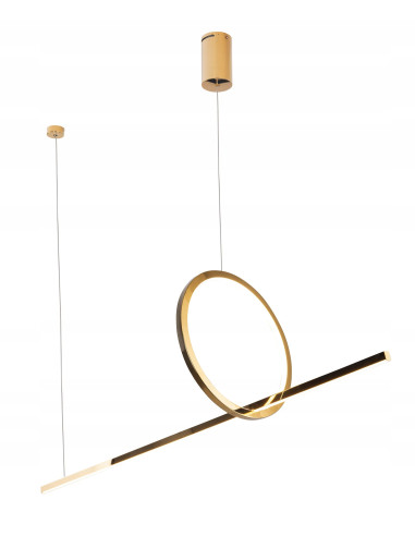 Elegancka lampa wisząca Lozanna z LED w kolorze złotym – nowoczesny design idealny do jadalni i salonu