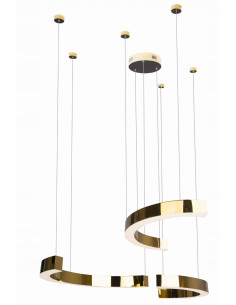 Lampa wisząca LED Lotus Gold - elegancki element oświetlenia do wnętrz hotelowych i reprezentacyjnych, 3-punktowe światło.