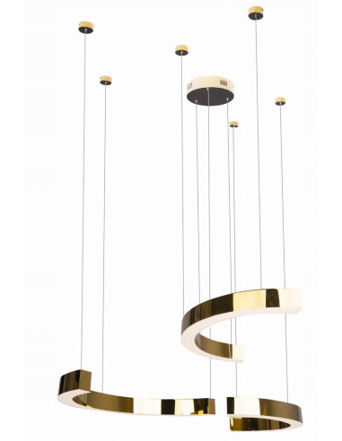 Lampa wisząca LED Lotus Gold - elegancki element oświetlenia do wnętrz hotelowych i reprezentacyjnych, 3-punktowe światło.