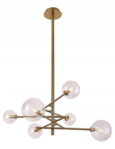 Mosiężny żyrandol Lollipop 6-punktowy – nowoczesna lampa w kształcie mydlanych bańki do eleganckich wnętrz
