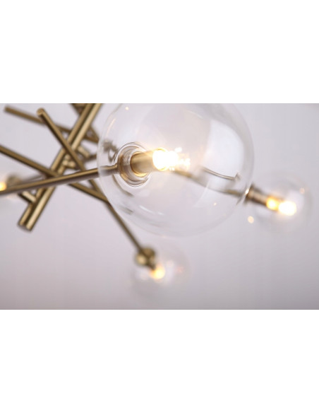 Mosiężny żyrandol Lollipop 6-punktowy – nowoczesna lampa w kształcie mydlanych bańki do eleganckich wnętrz