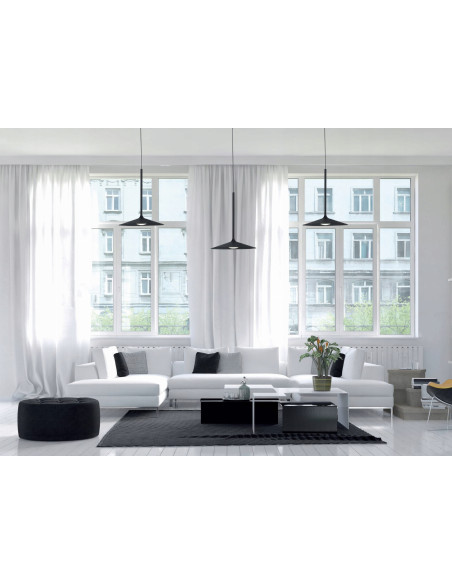 Lampa Wisząca LED Hana w Kolorze Czarnym - Nowoczesny Minimalizm do Biura i Wnętrz Domowych