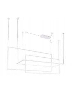 Lampa LED Geometric White - nowoczesna elegancja do wnętrz, idealna do salonu i biura, 80W ciepłe światło