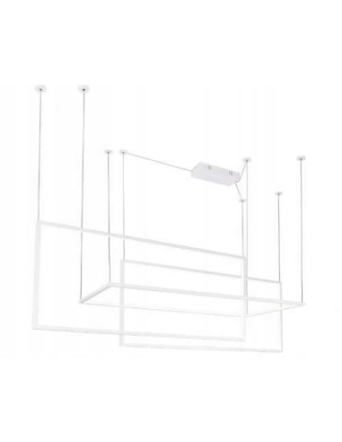 Lampa LED Geometric White - nowoczesna elegancja do wnętrz, idealna do salonu i biura, 80W ciepłe światło