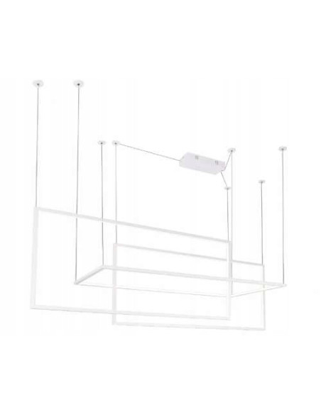 Lampa LED Geometric White - nowoczesna elegancja do wnętrz, idealna do salonu i biura, 80W ciepłe światło