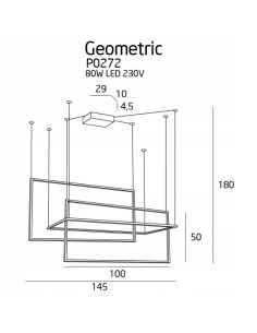 Lampa LED Geometric White - nowoczesna elegancja do wnętrz, idealna do salonu i biura, 80W ciepłe światło 2