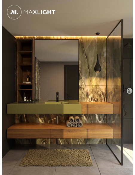 Lampa wisząca Drop – elegancka czarna lampa w kształcie kropli, idealna do jadalni i salonu, minimalistyczny styl