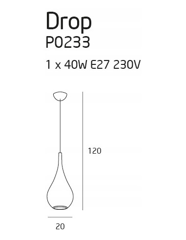 Lampa wisząca Drop – elegancka czarna lampa w kształcie kropli, idealna do jadalni i salonu, minimalistyczny styl
