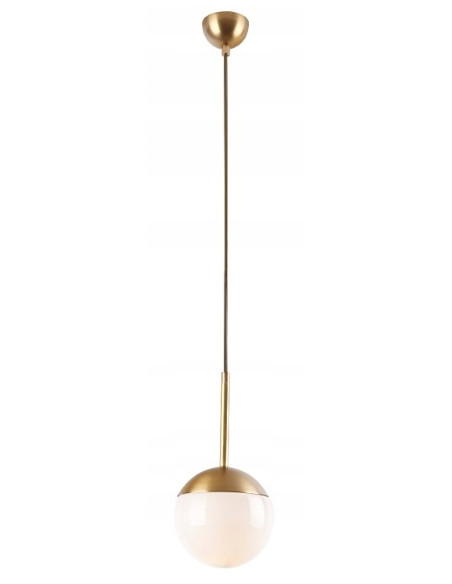 Lampa wisząca Dallas złota z mlecznym kloszem – eleganckie oświetlenie do nowoczesnych wnętrz i jadalni