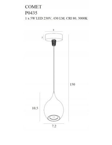 Lampa wisząca Maxlight Comet Drop czarna - nowoczesne oświetlenie do domów i restauracji