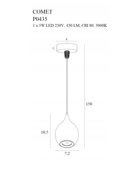 Lampa wisząca Maxlight Comet Drop czarna - nowoczesne oświetlenie do domów i restauracji