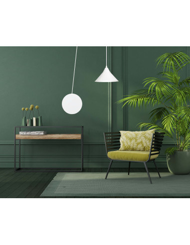 Nowoczesny kinkiet ABRAMO z długim przewodem, elegancki biały metal, idealny do biura i salonu