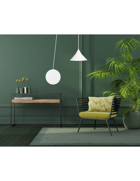 Nowoczesny kinkiet ABRAMO z długim przewodem, elegancki biały metal, idealny do biura i salonu