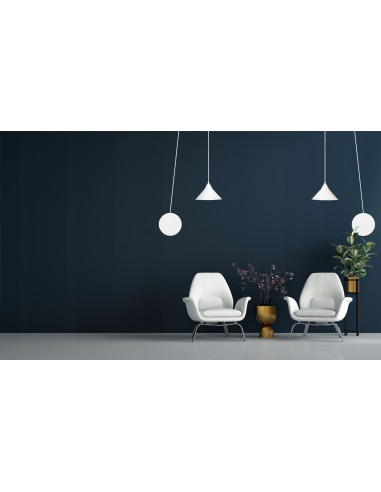 Nowoczesny kinkiet ABRAMO z długim przewodem, elegancki biały metal, idealny do biura i salonu