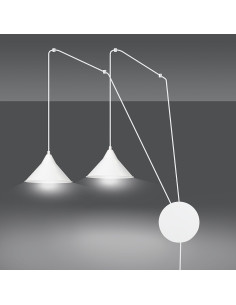 Lampa wisząca ABRAMO - nowoczesny kinkiet metalowy z 2 źródłami światła w eleganckim białym kolorze