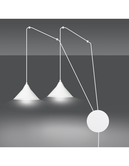 Lampa wisząca ABRAMO - nowoczesny kinkiet metalowy z 2 źródłami światła w eleganckim białym kolorze