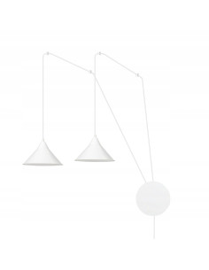 Lampa wisząca ABRAMO - nowoczesny kinkiet metalowy z 2 źródłami światła w eleganckim białym kolorze 2