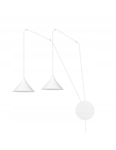 Lampa wisząca ABRAMO - nowoczesny kinkiet metalowy z 2 źródłami światła w eleganckim białym kolorze