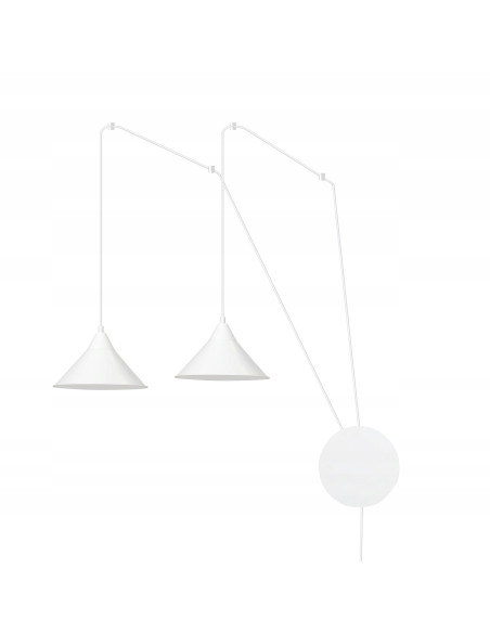Lampa wisząca ABRAMO - nowoczesny kinkiet metalowy z 2 źródłami światła w eleganckim białym kolorze