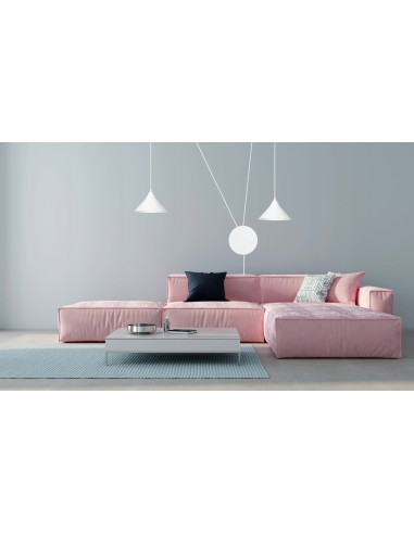 Lampa wisząca ABRAMO - nowoczesny kinkiet metalowy z 2 źródłami światła w eleganckim białym kolorze