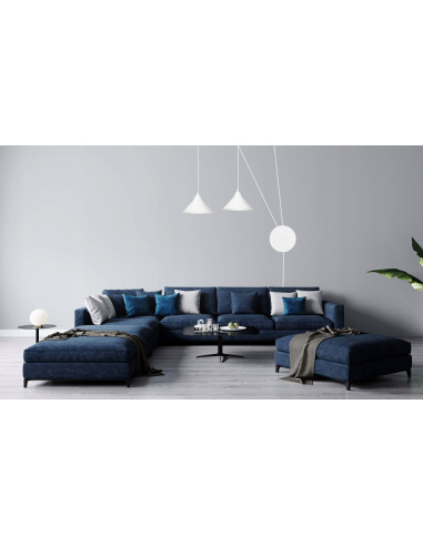 Lampa wisząca ABRAMO - nowoczesny kinkiet metalowy z 2 źródłami światła w eleganckim białym kolorze