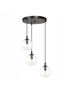 Nowoczesna lampa wisząca COSMO 3 z regulacją wysokości, przezroczyste klosze, elegancki design do biura i salonu. 2