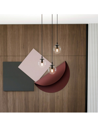 Nowoczesna lampa wisząca COSMO 3 z regulacją wysokości, przezroczyste klosze, elegancki design do biura i salonu.